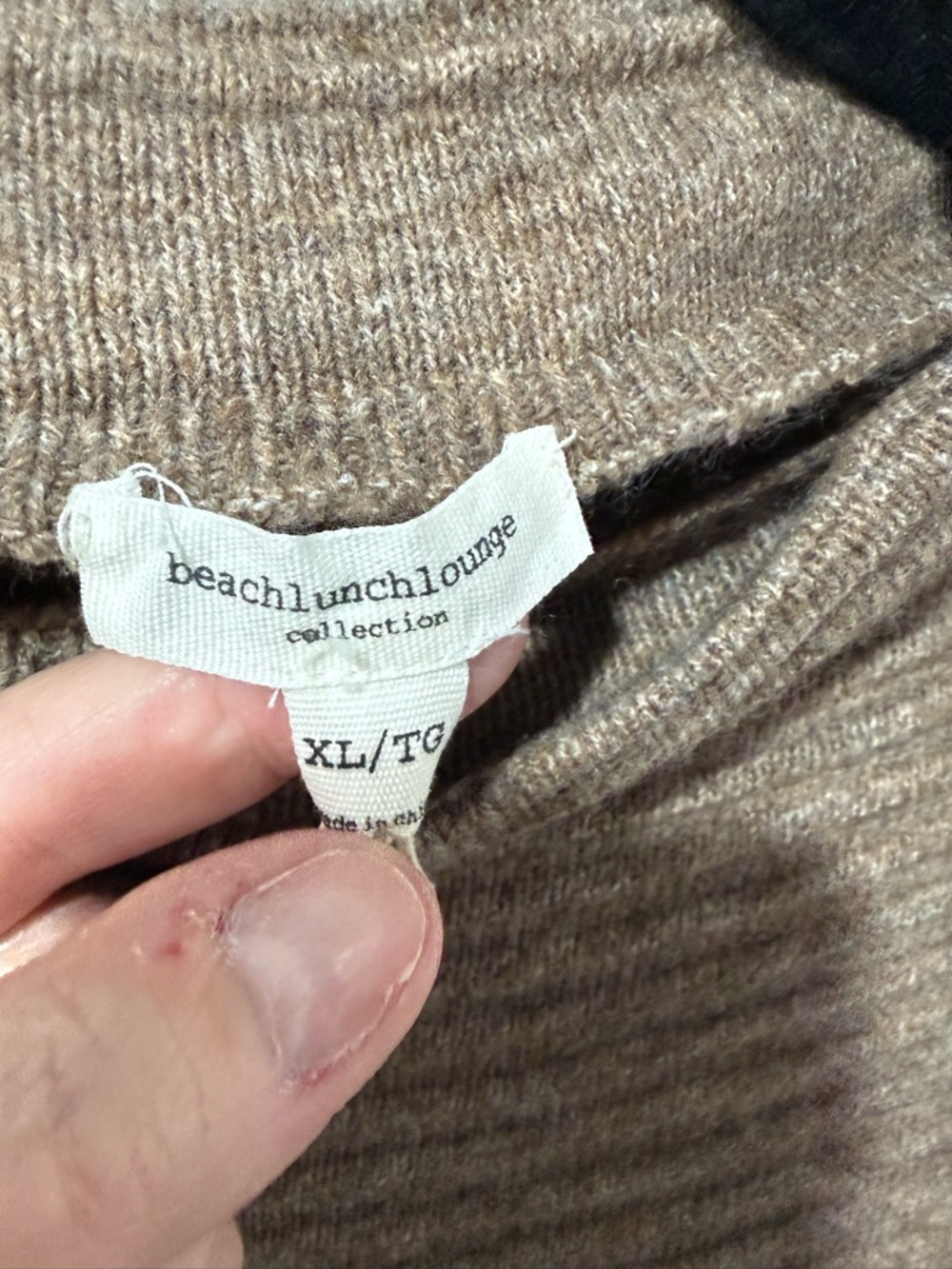 NWT beach lunch lounge Ribbed Mock Neck Sweater in Brown - Picture 5 of 9